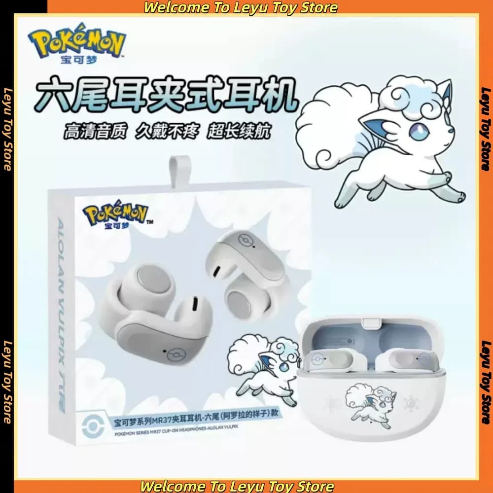 Genuine Pkm Gengar Vulpix Anime Bluetooth Wireless Headset Ear clip type Gaming stereo sports headphones 2026 Model Trendy Gifts