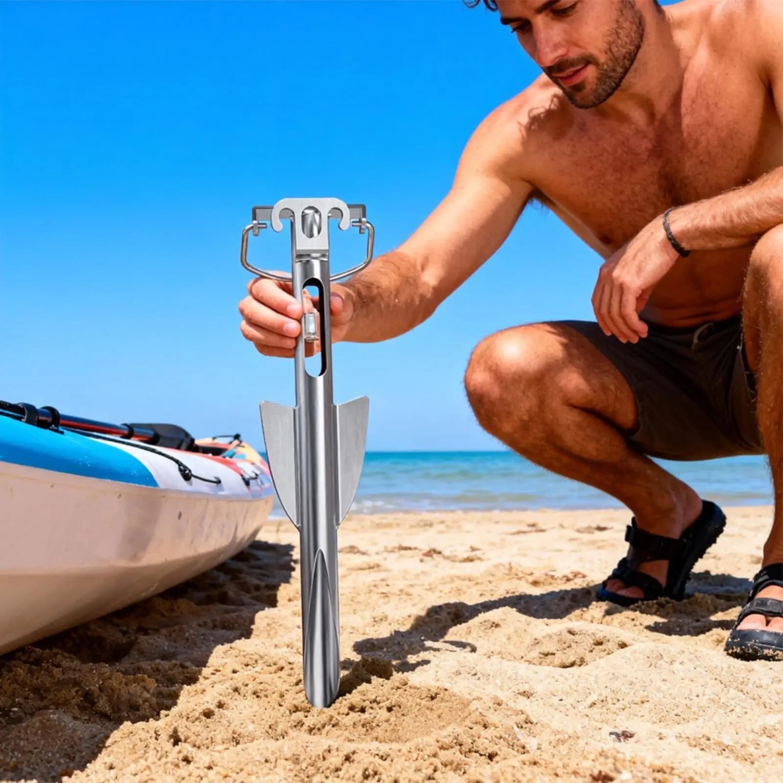 Ancore per paddleboard in acciaio inossidabile, antiruggine, leggere, per kayak e gommoni, sport acquatici e pesca