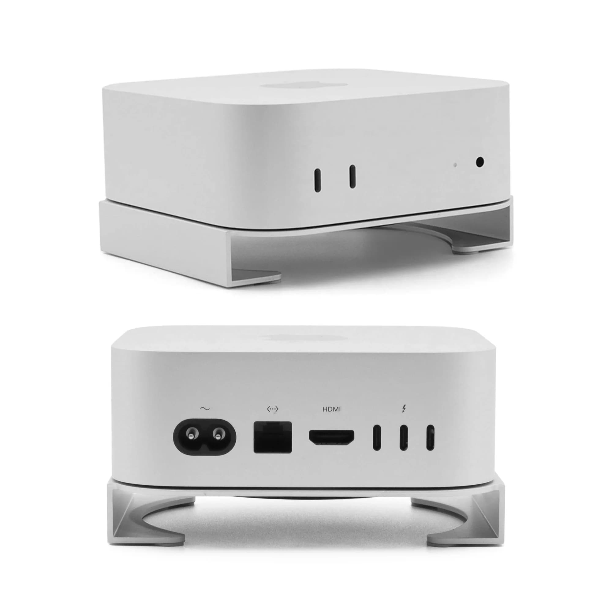 Supporto da tavolo in alluminio per Mac Mini M4 e M4 Pro 2024 Culla per dissipazione del calore Supporto per rack Dock Accessori per supporto di raffreddamento