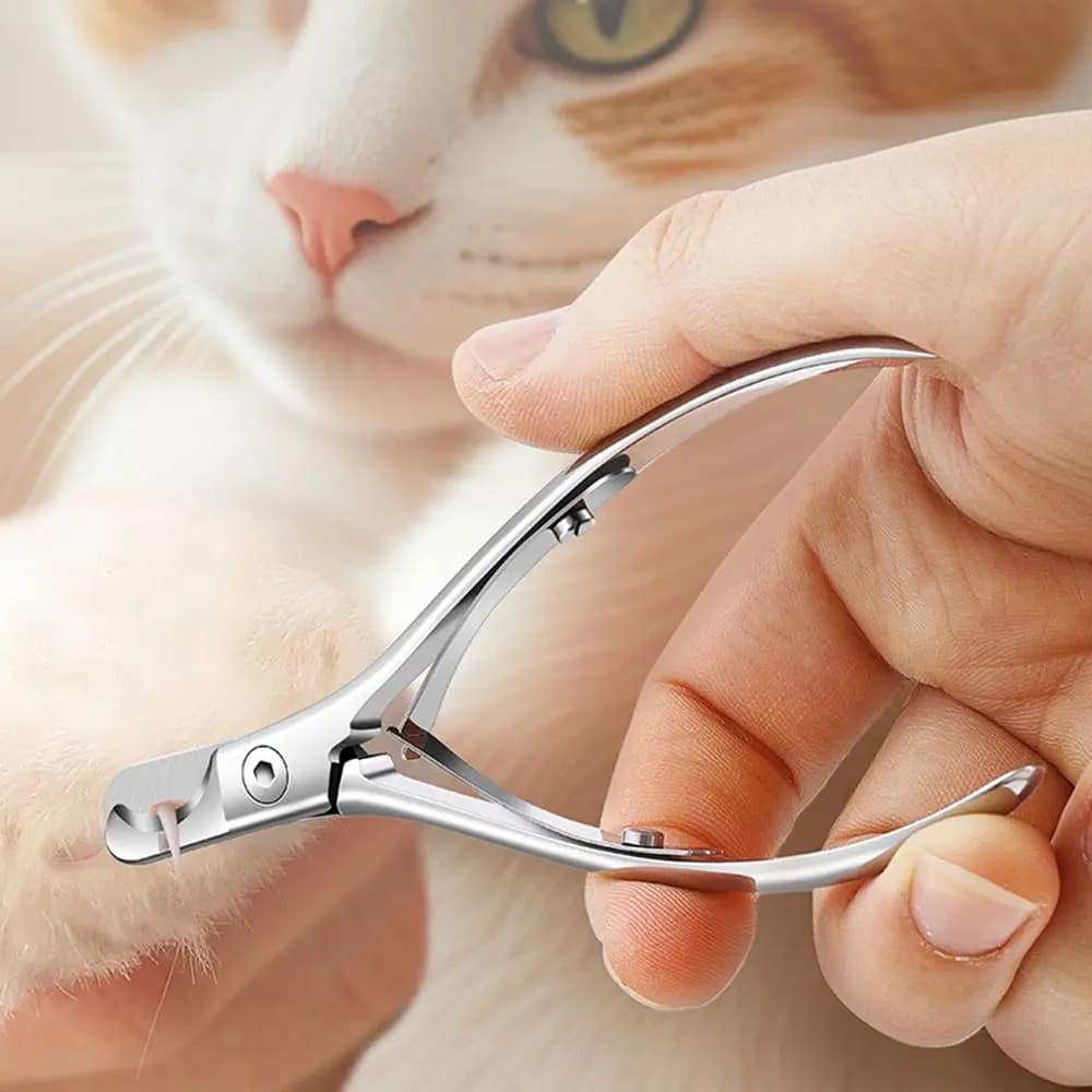 Stainless Steel Pet Nail Clippers Nonslip Handle Heavy Duty Cat Nail Trimmer Comfortable Grip Labor-saving Pet Grooming Tool
