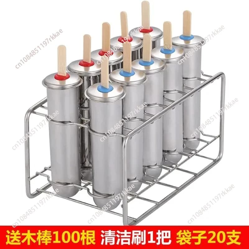 Stampo per ghiaccioli fai da te in acciaio inossidabile, creativo, per frutta, con 10 scomparti, per gelato e cubetti di ghiaccio
