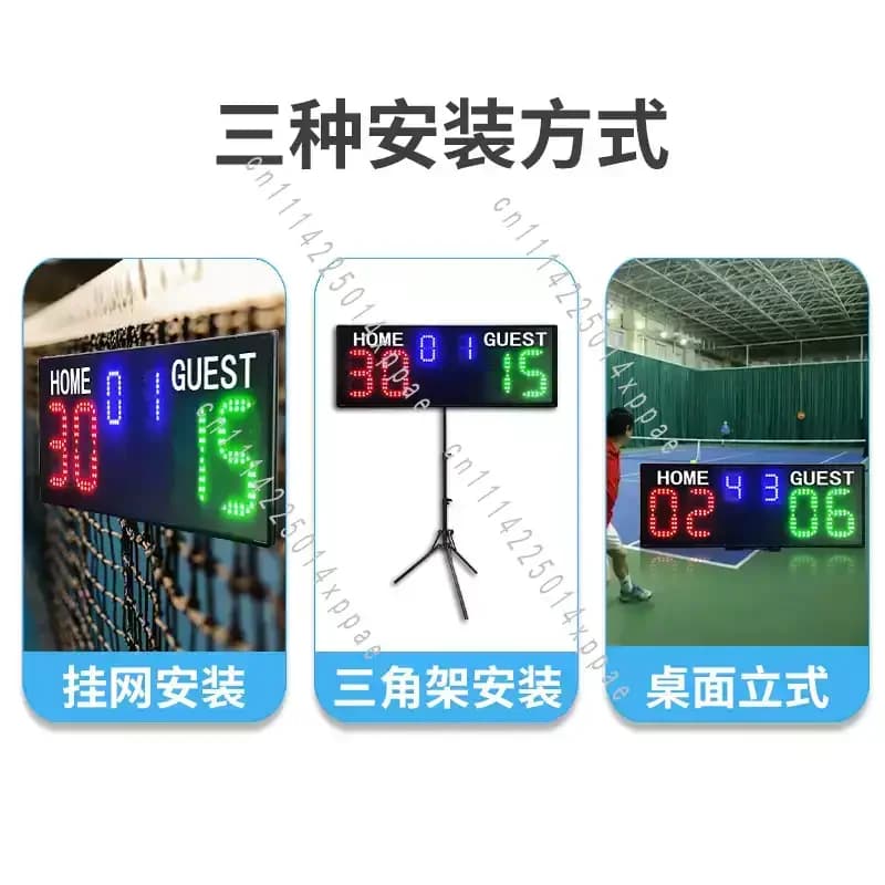 Basketball Scoreboard Portable Ball Game Scoreboard Electronic Scoreboard LED Large Screen Battery Tennis
