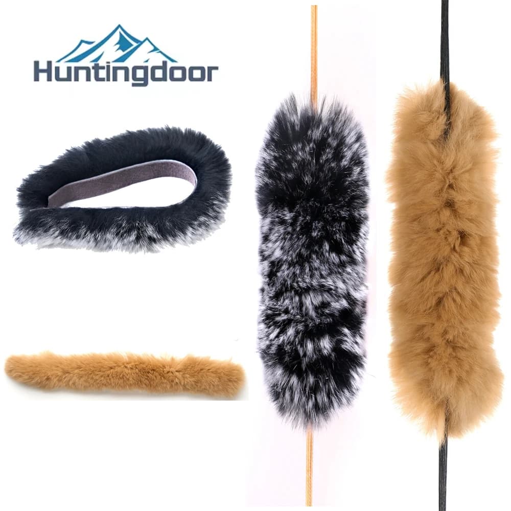 2 pezzi stabilizzatore per corde con fiocco in pelo di coniglio ad alte prestazioni per tiro con l'arco arco ricurvo arti Protector accessori per corde con fiocco 20x1cm
