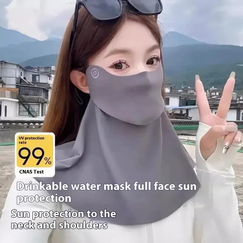 Face Cover with summer UV protection in frozen silk - Solar cycling mask for men, bicycle and guide Sun-resistant mask