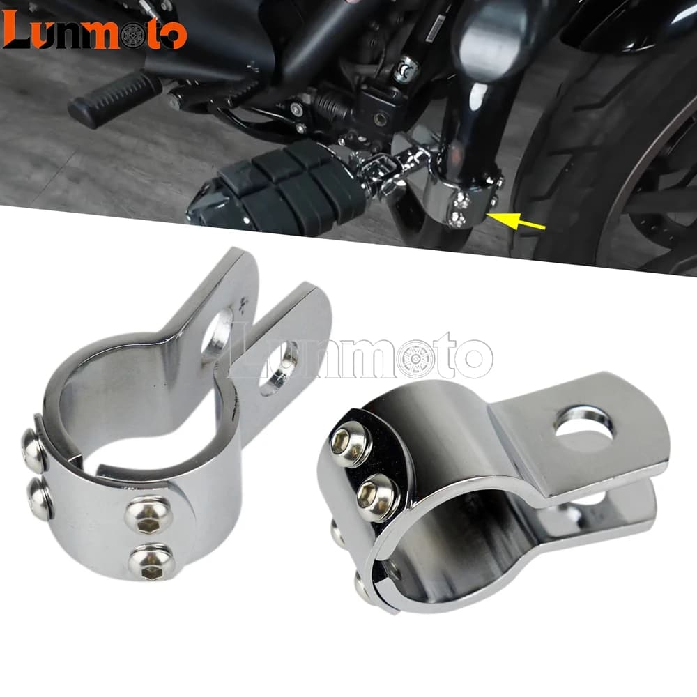 Per Harley Dyna Softail Street Bob Super Wide Glide Fat Boy Low Rider Slim Highway Peg Clamp Engine Guard Frame Footpegs Bracket