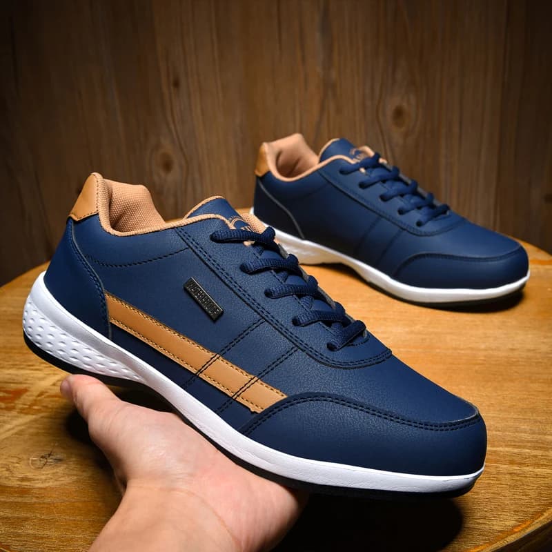 Scarpe da ginnastica impermeabili da uomo Scarpe da passeggio in pelle Scarpe sportive casual leggere antiscivolo per uomo Calzature da esterno primavera autunno