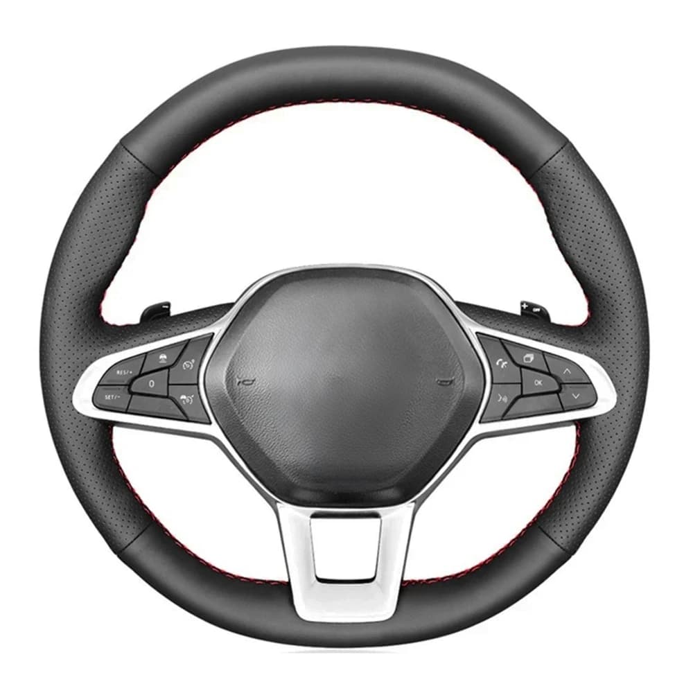 Coprivolante per auto in pelle artificiale nera antiscivolo per Renault Clio 5 (V) 2019-2020 Zoe 2019-2020 Captur 2019-2020