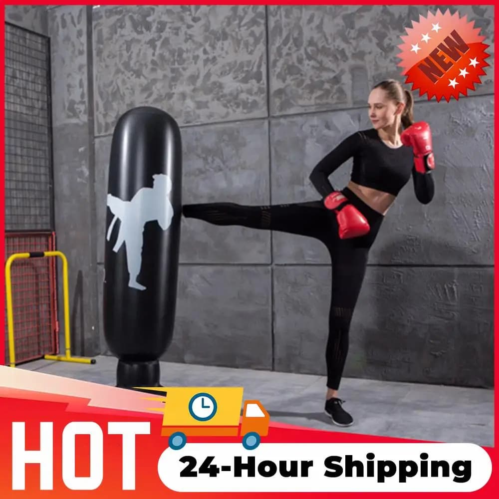 Inflatable Boxing Sand Bags Boxing Bags 160 cm Boxing Column Karate Taekwondo Training Punches Inflatable Boxing Bags Boys Gift