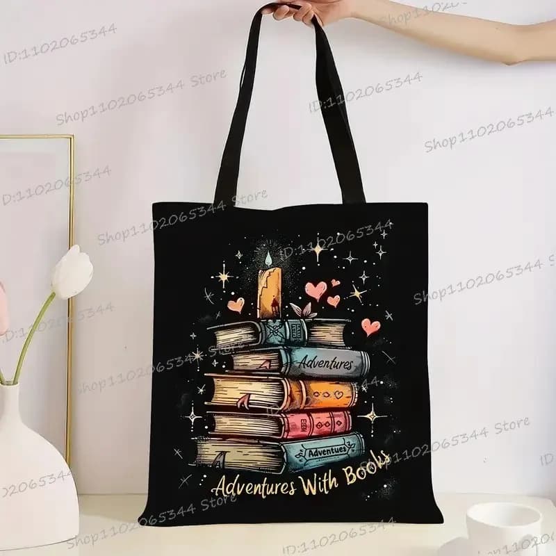 Borsa tote in tela per libri per borse a tracolla da donna Borsa per la spesa ecologica con grafica estetica Borse riutilizzabili per la spesa Regalo da donna