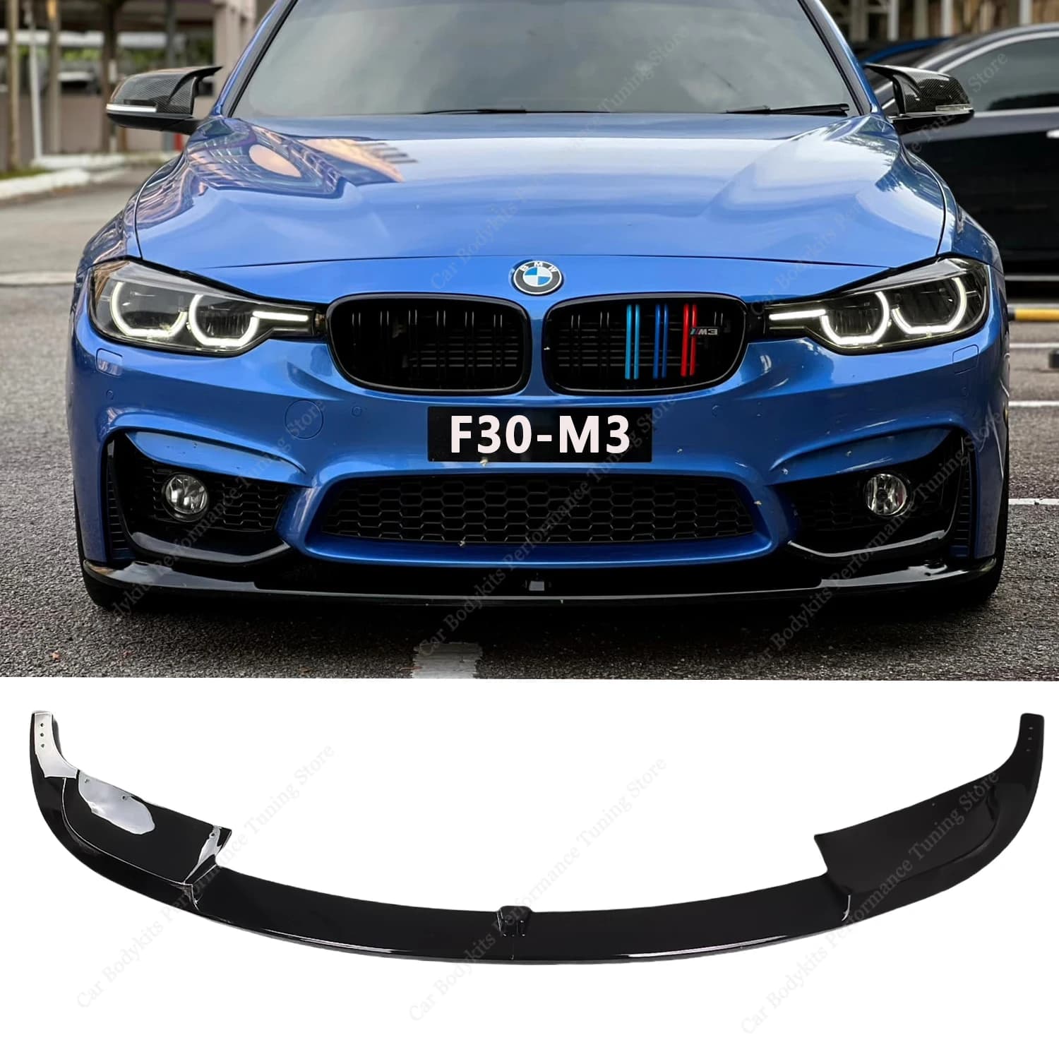 MP Style Paraurti Anteriore Splitter Lip Spoiler Diffusore Bodykits Protezione Della Copertura Per BMW F30 Con Aftermaket M3 Paraurti 2012-2019 Tuning
