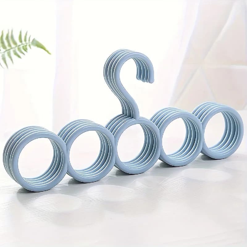 Five-Ring Storage Hanger, Multifunctional Clothes Scarves , Save Space Closet Organizer For Home And Dorm
