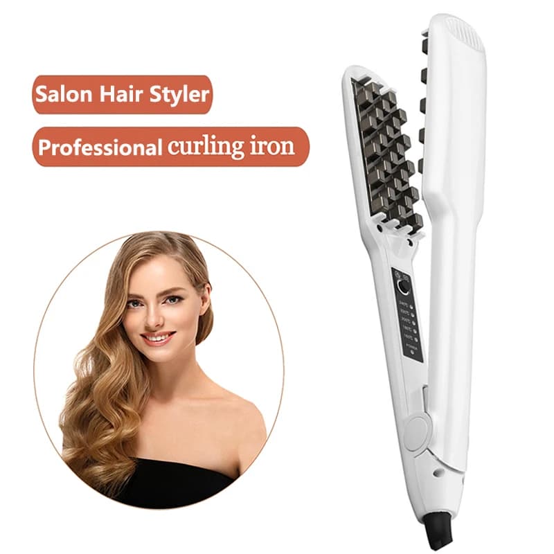 Ferro arricciacapelli professionale in ceramica per volumizzare, ferro per ondulazioni a griglia, strumento per lo styling dei capelli effetto corn perm/fluffy