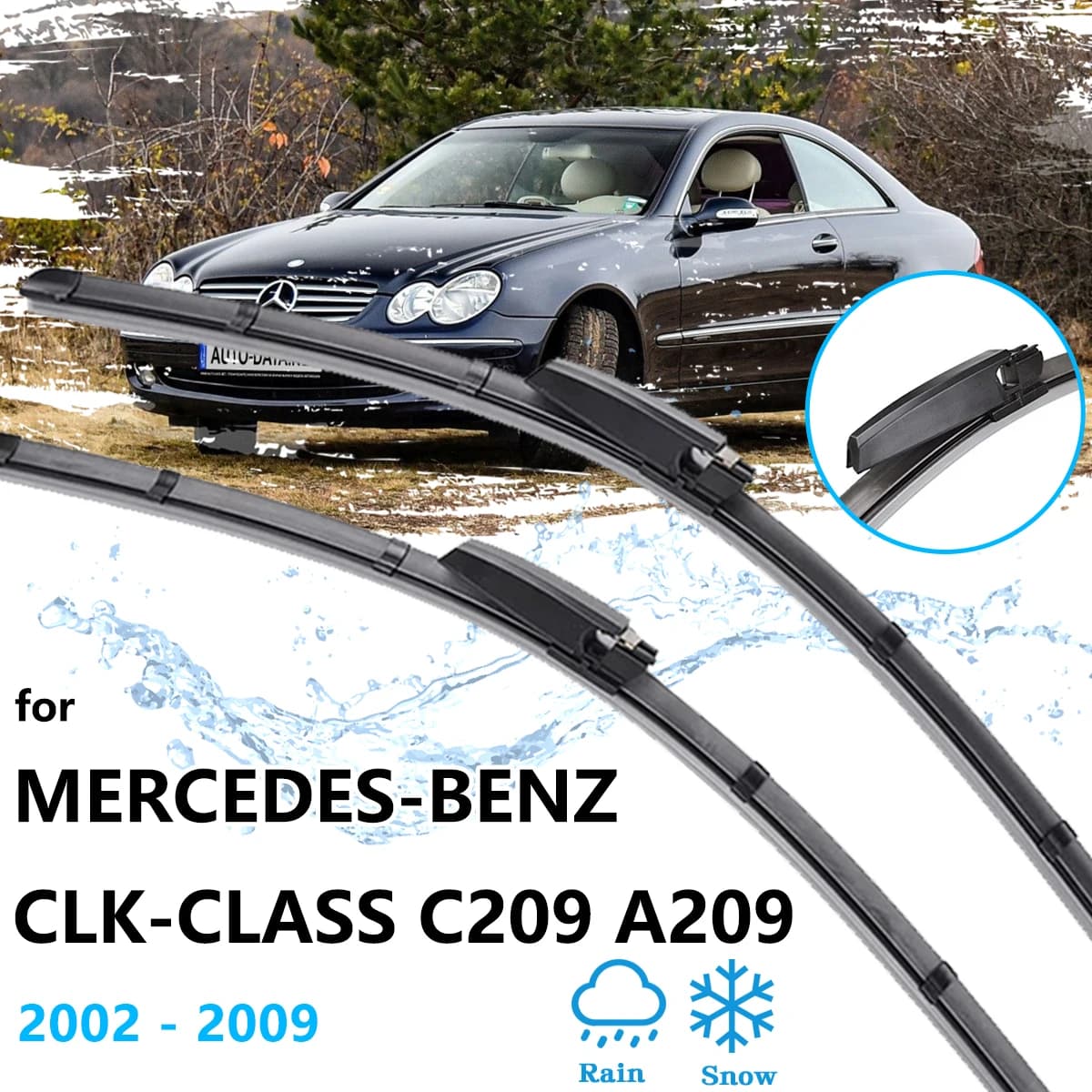 2 pezzi per Mercedes-Benz CLK-Class C209 A209 2002 ~ 2009 finestrino anteriore spazzole tergicristallo parabrezza spazzole per pulizia accessori