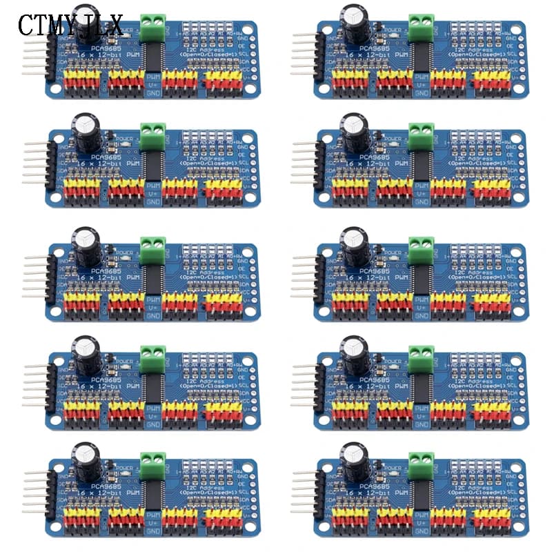 10PCS PCA9685 Robot Controller IIC Interface 16 Channels 12 Bit PWM Servo Motor Driver Edge For Arduino Raspberry Pi Kit FAI FROM TE