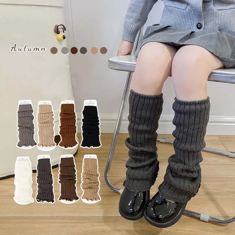 Scaldamuscoli per bambini coreani Ragazze Autunno Inverno Calzini al ginocchio lavorati a maglia fatti a mano Coprigambe sottili alla moda Accessori caldi per esterni