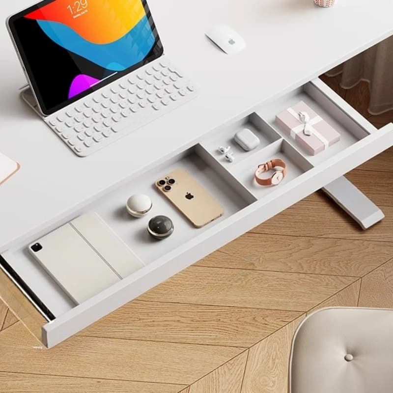 ‌ Sotto il cassetto della scrivania: organizer portaoggetti nascosto per ufficio/casa, cassetto in legno bianco con scorrimento liscio, supporto per accessori da scrivania