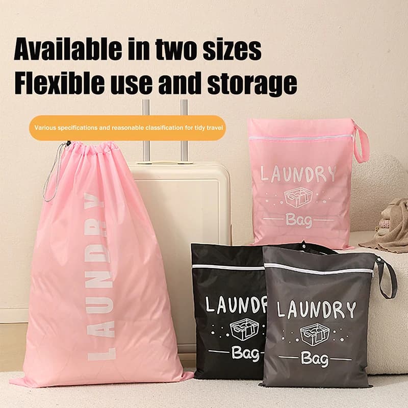 Lightweight Portable Dirty Clothes Organizer Bag Oxford Waterproof Laundry Pouch For Fitness Swimming Beach Travel Daily Storage