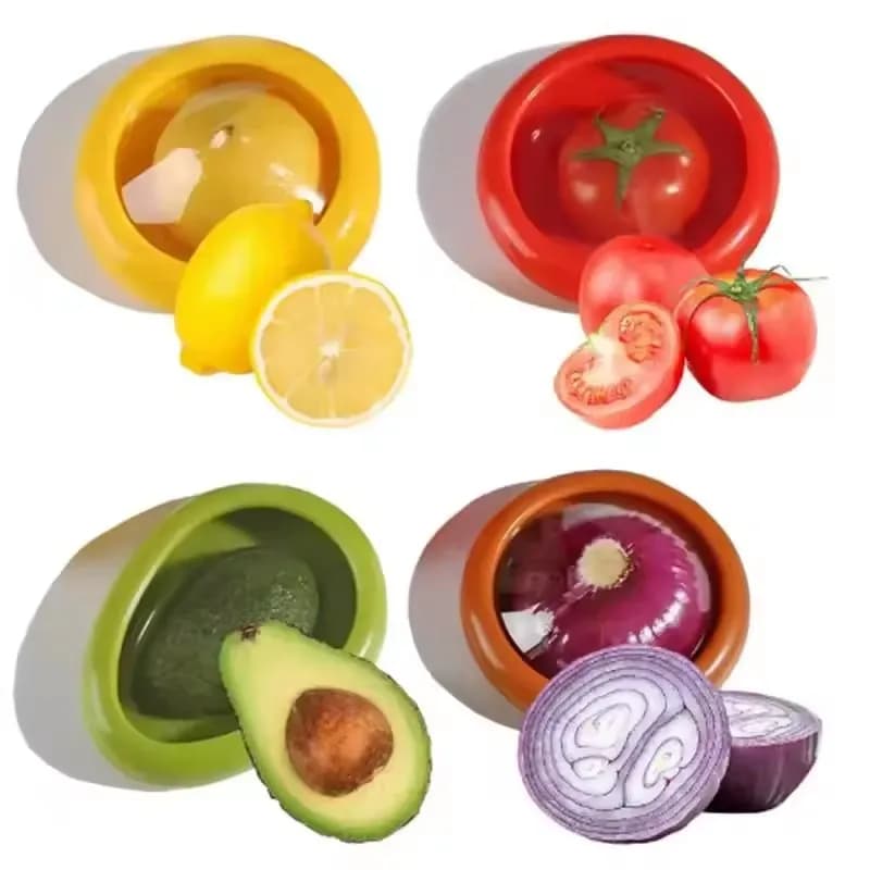 1/4pcs Kitchen Storage Box Fruit Vegetable Container Fresh Box Avocado Tomato Lemon Onion Fresh-Keeping Crisper Kitchen Gadget