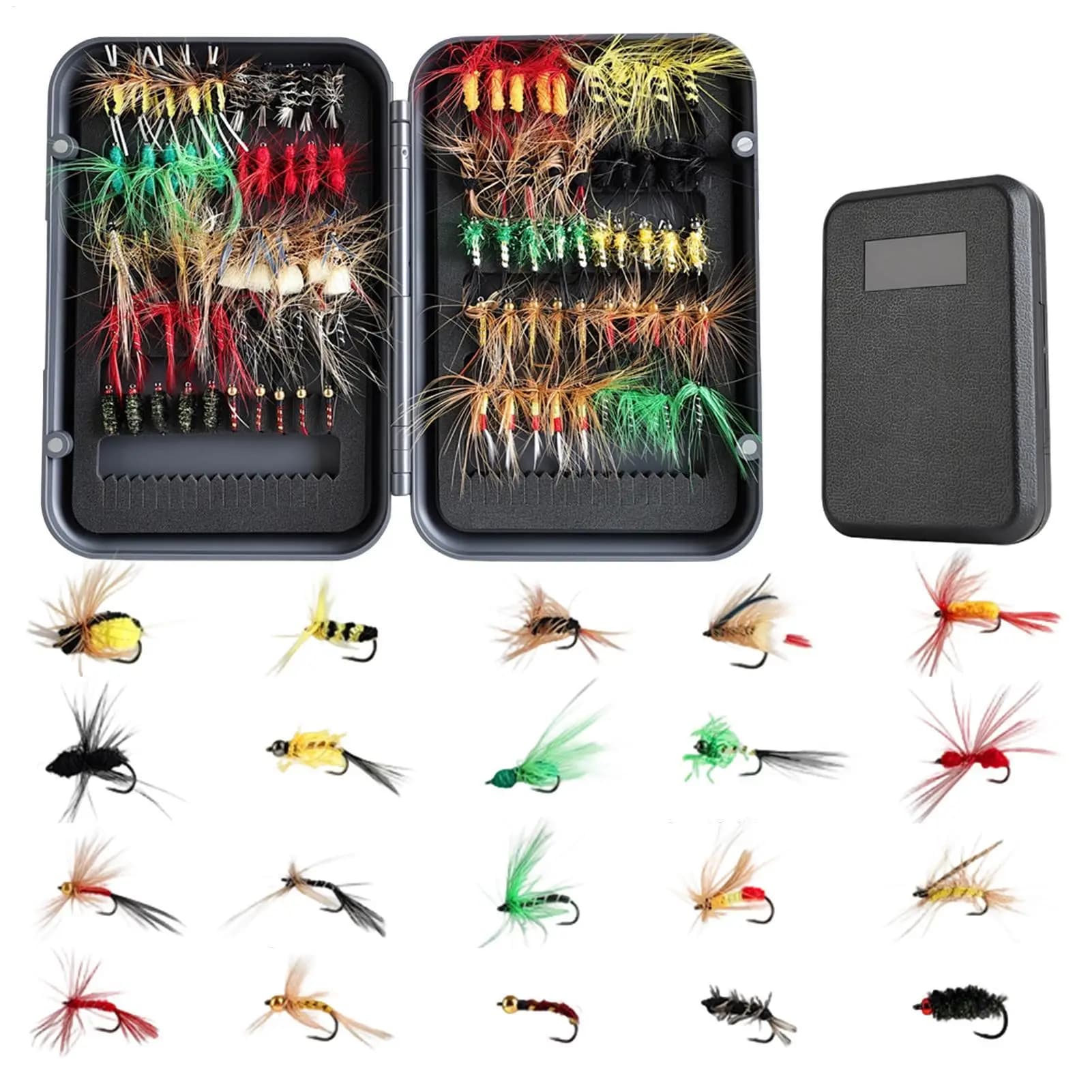 Fly Fishing Lures Set With Magnetic Box Realistic Lifelike Fly Assortment For Trout Bass, Freshwaters Fly Tackle Kit