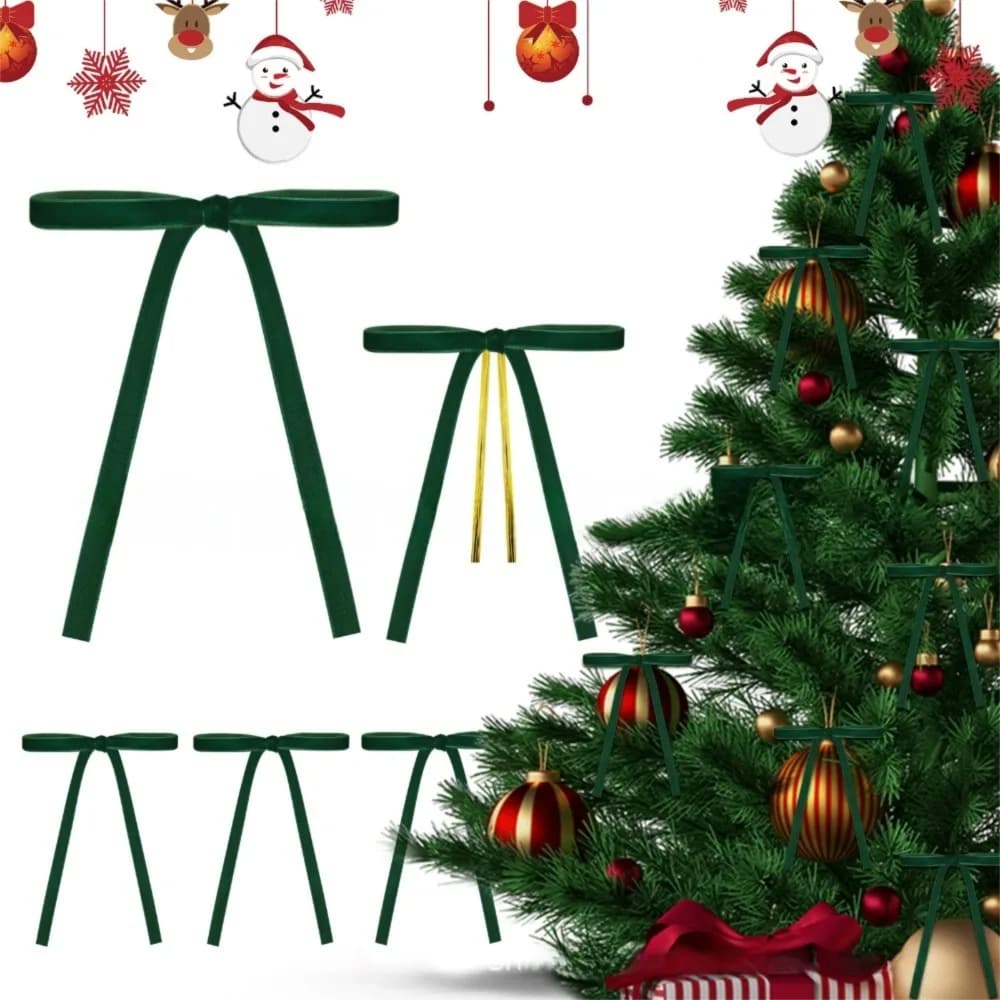 24 pezzi di materiale in velluto fiocchi per albero di Natale fascette per cavi set da 24 pezzi fiocchi di nastro per Natale facili da usare multifunzionali