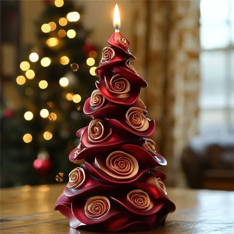 Stampo in silicone per candele per albero di Natale 3D Decorazione per feste di Natale fai-da-te Stampi per gesso per aromaterapia Regali per ornamenti per la casa