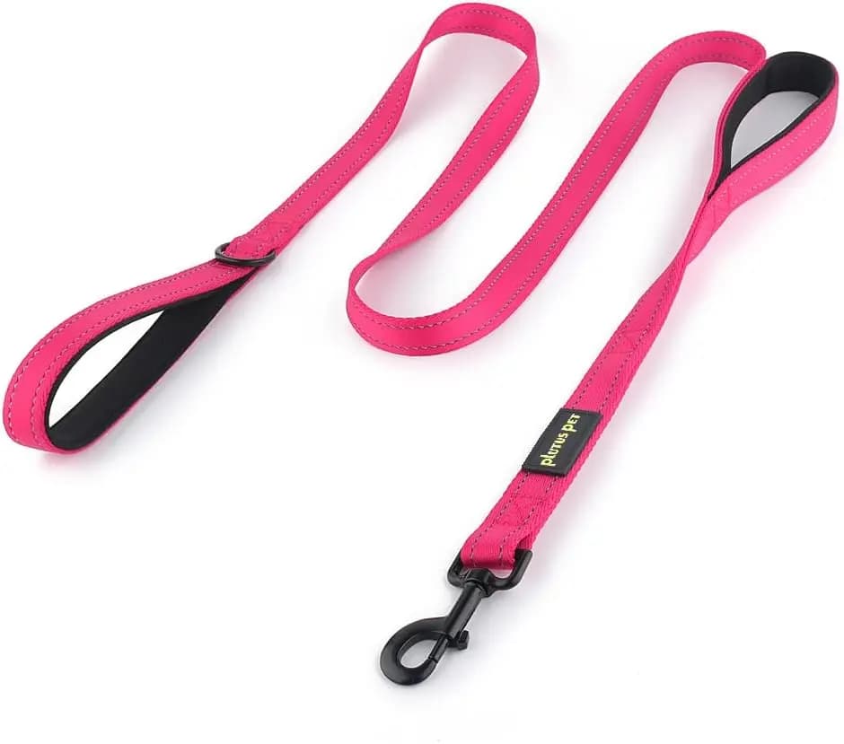 Guinzaglio per Cani Imbottito a Doppia Impugnatura 6ft, Robusto Guinzaglio Riflettente per Addestramento di Cani Medi e Grandi, Rosa