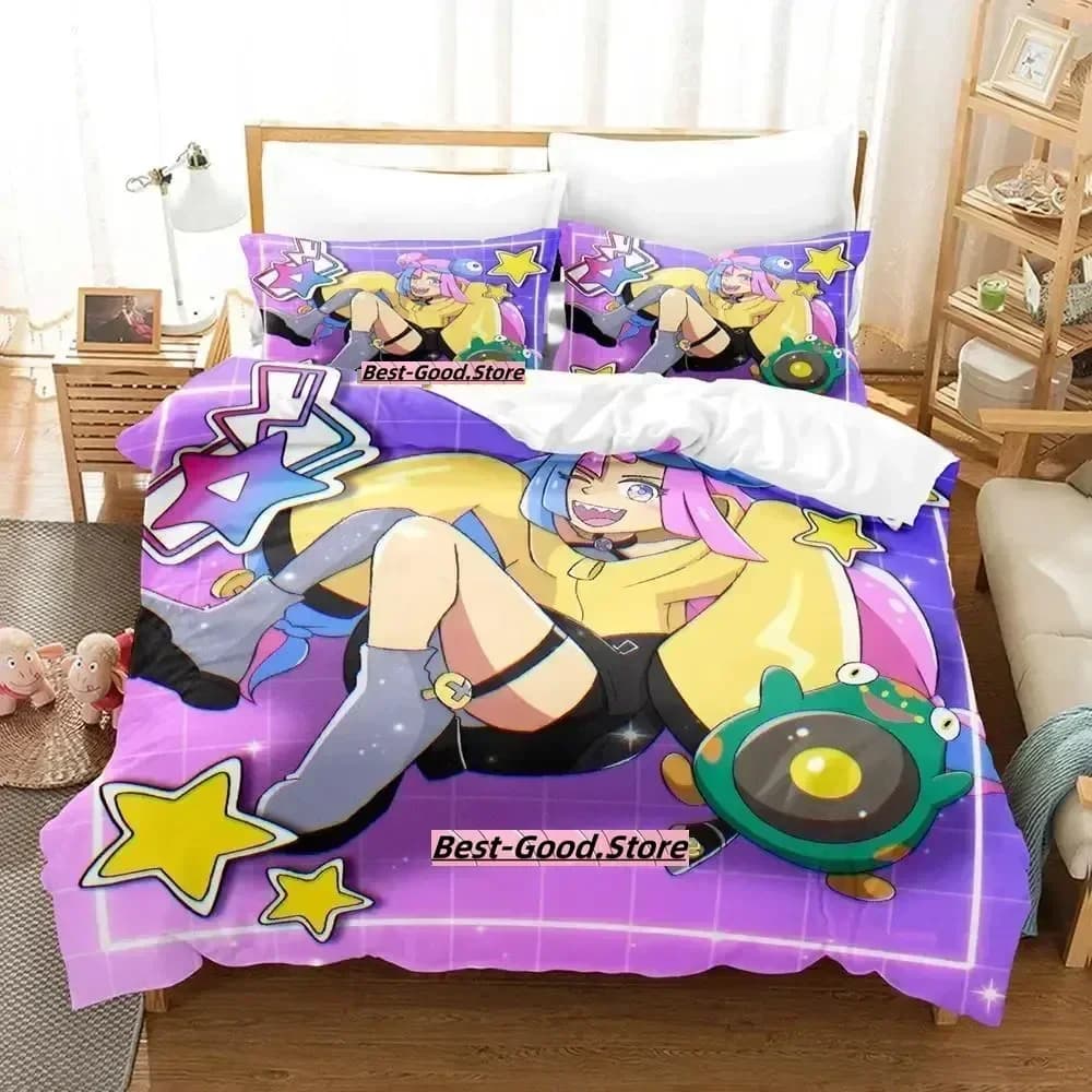 Nuovo Set di Biancheria da Letto Kawaii Iono, Copripiumino, Lenzuolo Stampato, Federe, Set Completo per Letto Matrimoniale, Queen, King Size, per Camera da Letto