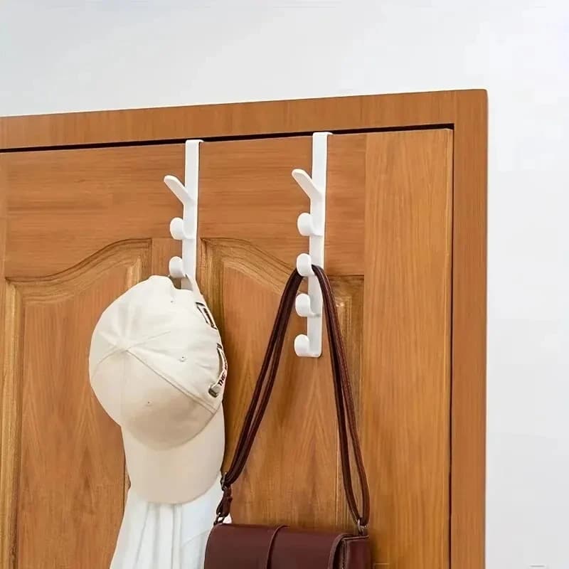 1Pc Over-the-Door Clothes Hanger, Plastic Door Hook Rack, Multipurpose Organizer for Clothes, Bags & Purses,Bedroom Home Storage
