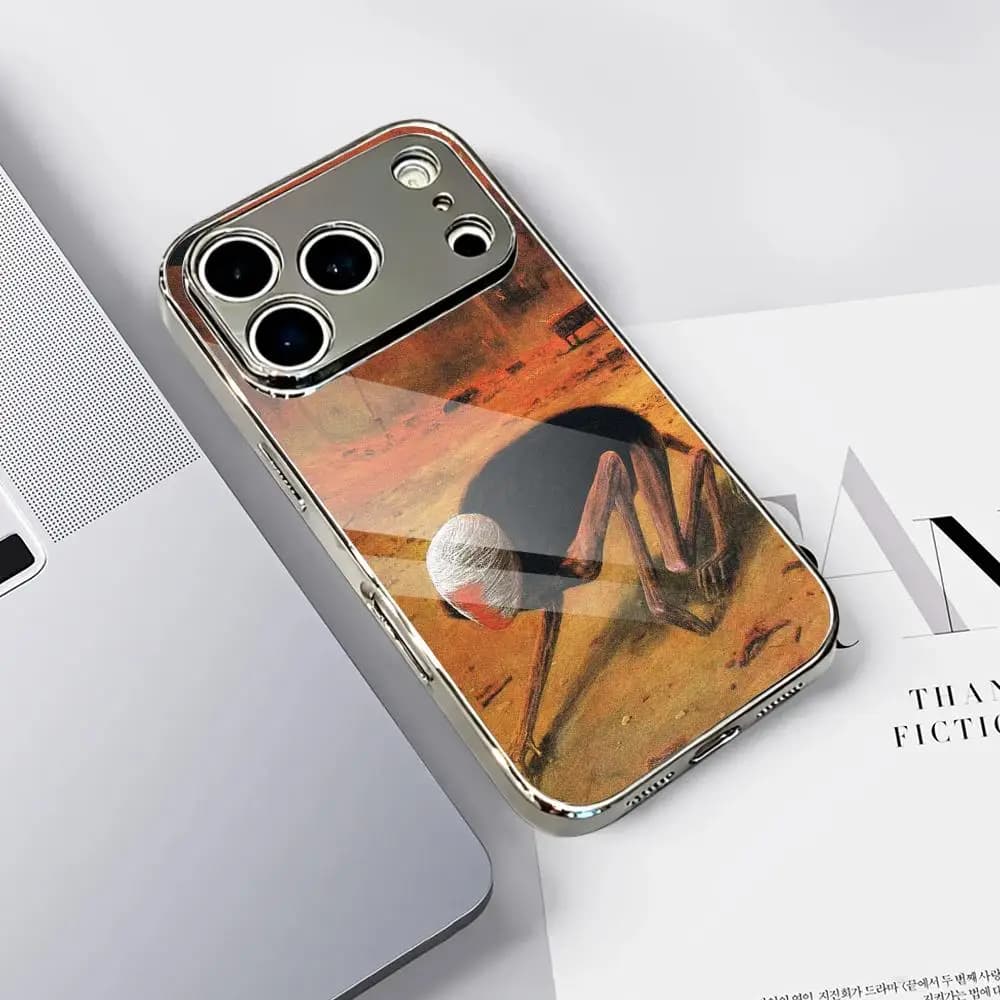 Cover per iPhone Z-Zdzislaw Beksinski con design artistico, per modelli 17 16 15 14 13 12 Pro Max Plus, con paraurti in metallo galvanizzato antiurto
