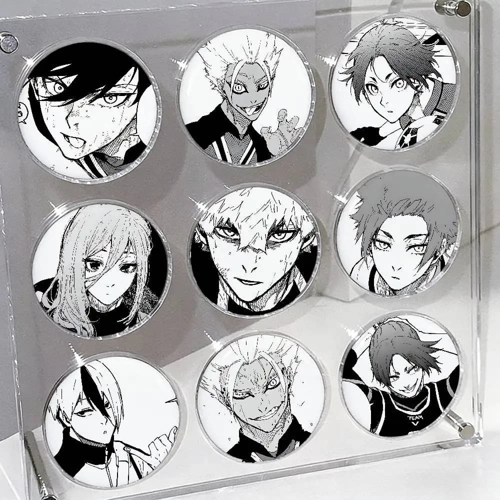 Anime B-Blue Lock Badges Tinplate Soft Button Pin Brooch Metal Badge Custom Jewelry Accessories Hat Bag Lapel