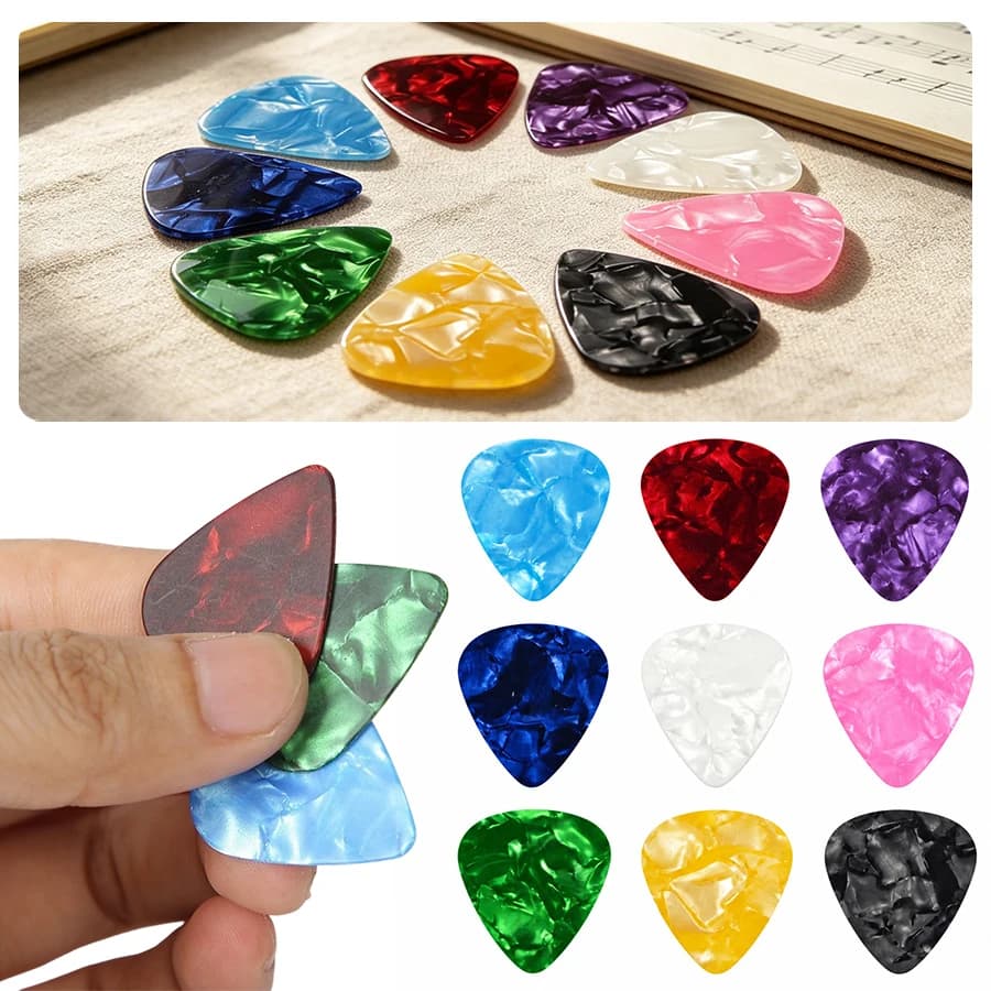 12/24/36/72PCS Celluloid Guitar Picks Random Mix Vibrant Colors Plectrums For Acoustic Electric Guitar Bass Ukulele Practice ZYF