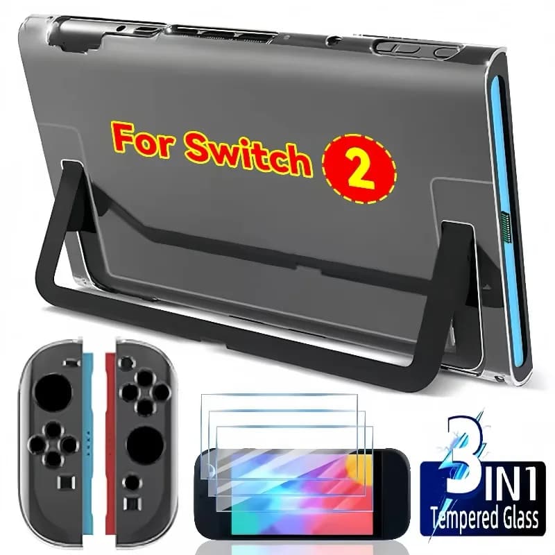 Custodia protettiva per Switch 2 Accessori Protezione schermo Vetro temperato 9H Custodia rigida per PC Protezione completa per console NS 2