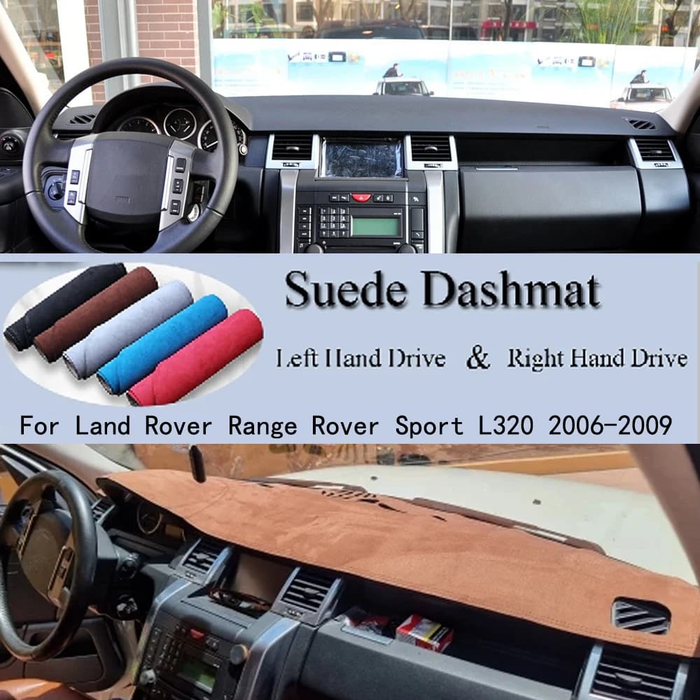 Per Land Rover Range Rover Sport L320 2006-2009 DashMat in pelle scamosciata Dash Mat Cover cruscotto Pad parasole tappeto accessorio per auto