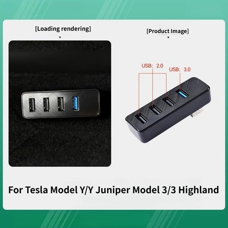 Docking station per Tesla Nuovo modello 3 Highland Model Y Juniper Glove Box Hub USB Dock di espansione Ricarica rapida Accessori auto