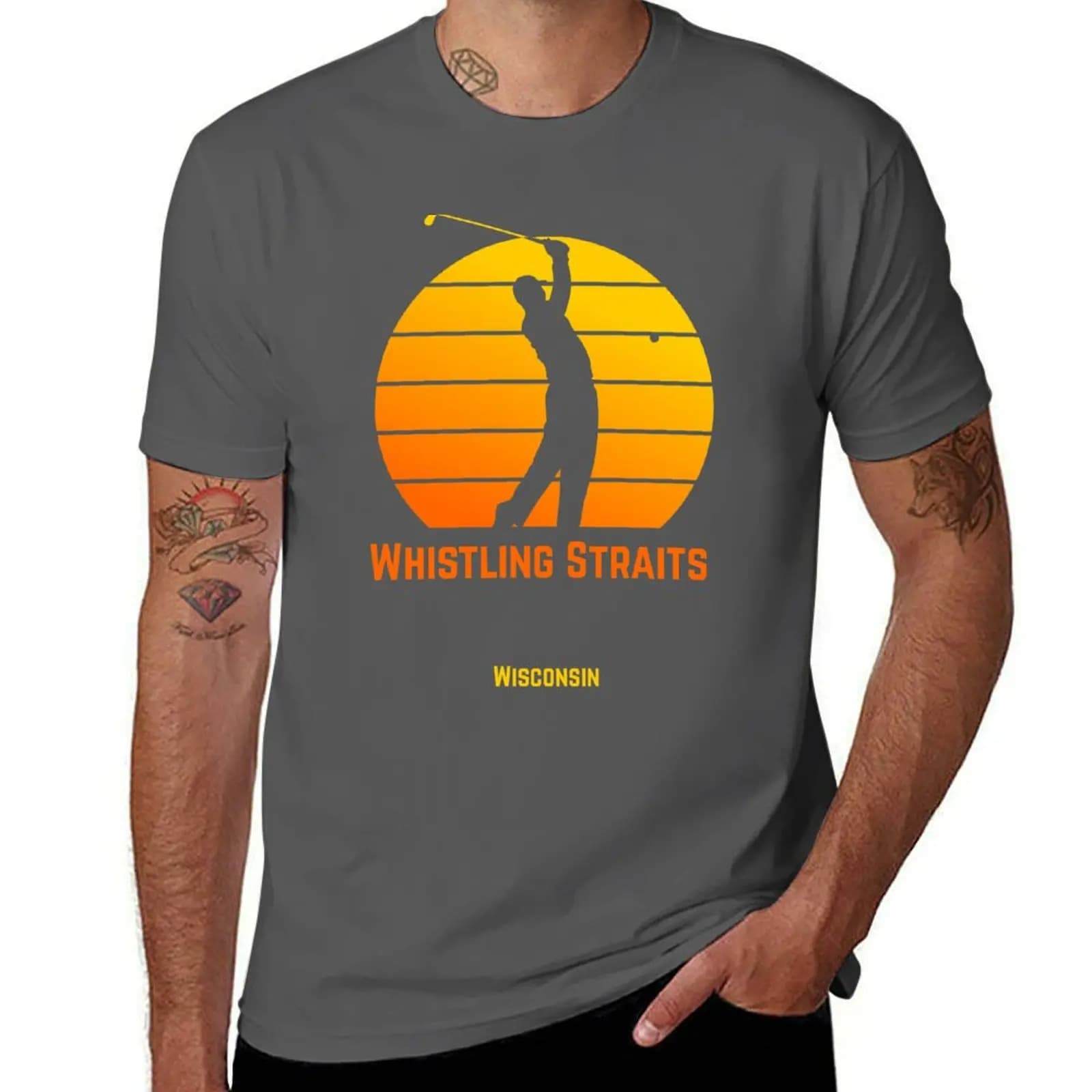 Golf At Whistling Straits - Wisconsin, T-shirt classica in cotone a maniche corte, morbida e casual