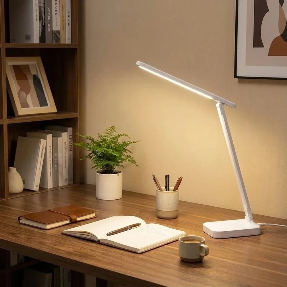 Lampada da scrivania pieghevole a LED con controllo touch USB, dimmerabile, ricaricabile, luce per la cura degli occhi, luminosità regolabile, lampada portatile per la lettura W