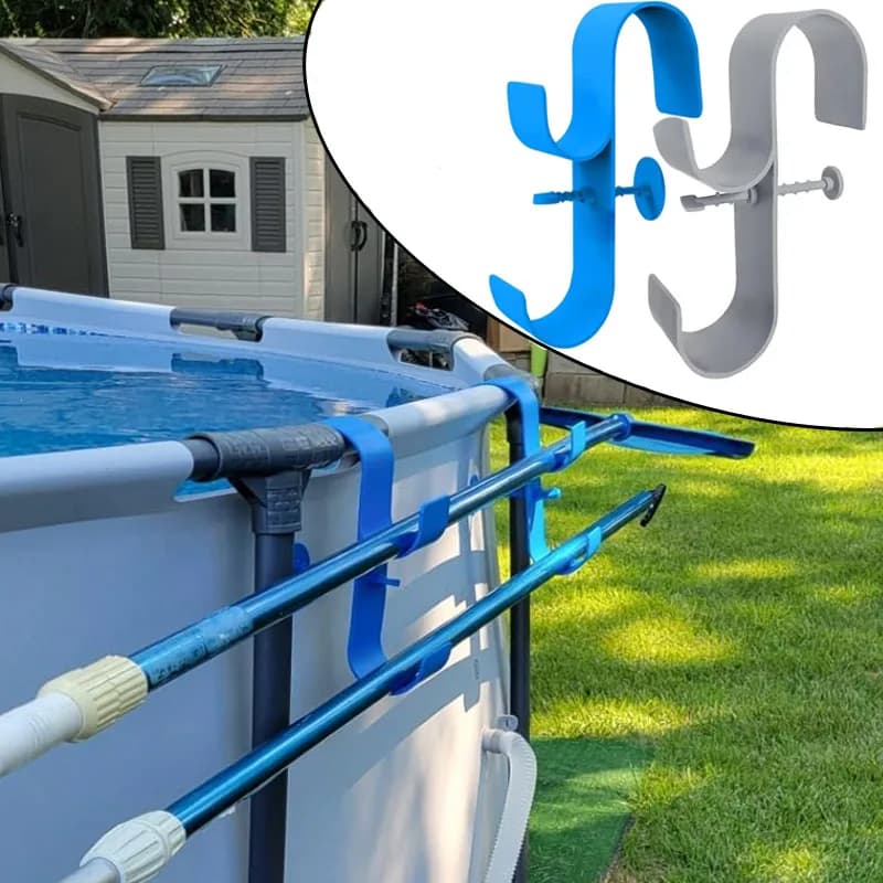 Supporto per rete per skimmer per foglie per piscina a bordo piscina Gancio per palo per piscina fuori terra Accessori per ganci per palo da nuoto telescopico regolabile