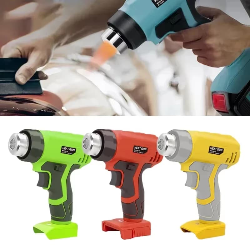 Pistola ad aria calda elettrica portatile con ventilatore a batteria per Makita per DeWalt per Milwaukee per batteria Bosch 18V con ugelli da 4 pezzi