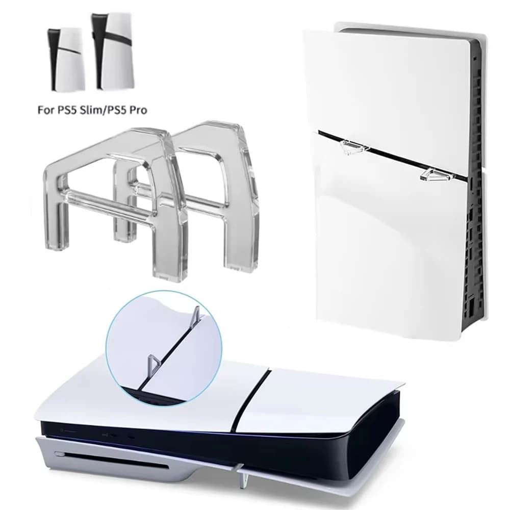 Per console PS5 Slim/Pro Supporto orizzontale Supporto triangolare trasparente Staffa stabile in acrilico per accessori Playstation 5 Slim