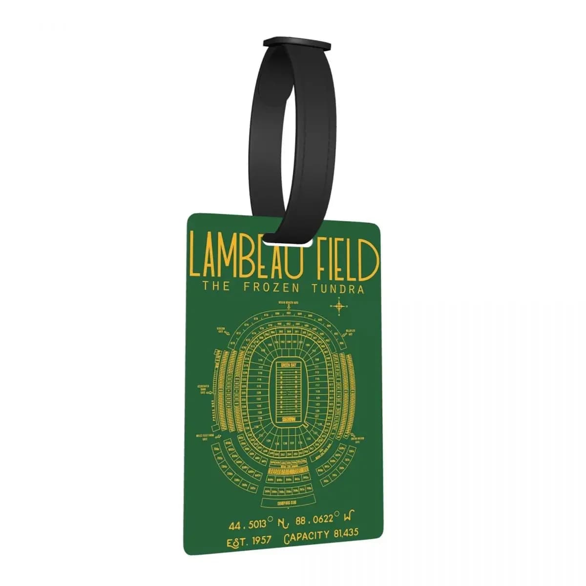 Green Bay Packers Lambeau Field Stadium Etichette per bagagli Valigia da viaggio Bagagli portatili Etichetta d'imbarco Porta etichette ID Nome Indirizzo