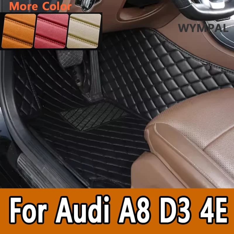 Tappetini per auto di lusso per Audi A8 D3 4E 2006 ~ 2010 Tappeto Tappetino in pelle Tappeto durevole Parte interna Anti sporco Pad Accessori auto Pad