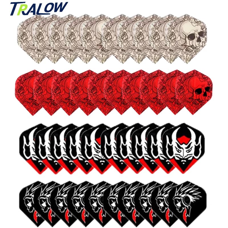 TRALOW Kit accessori per freccette standard, 4 aste in lega di alluminio da 2ba + anelli in gomma + 40 pezzi di voli per freccette con punta morbida/acciaio