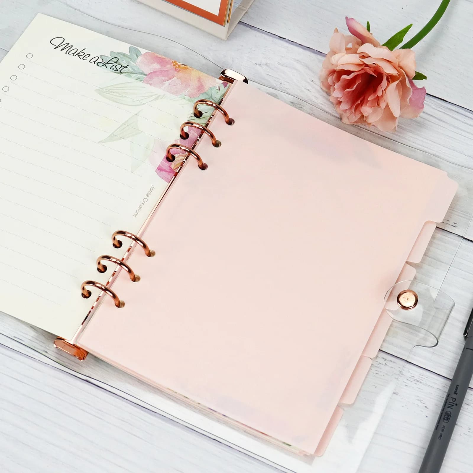 A5 A6 A7 divisore indice rosa carino 6 fori per raccoglitore Planner cancelleria per Notebook accessori per divisori di carta per Notebook