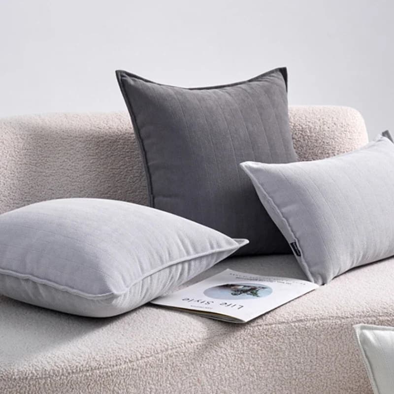Nordic Chenille Pillow Sheet INS Solid Grey Pillow Sheet Decorative 45x4 0/50x50/60x60cm Sofa Bed Living Room House Decorations