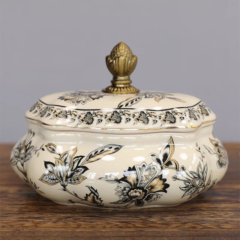 Barattolo portaoggetti in ceramica americana di lusso moderno, semplice e leggero, decorazioni europee per il soggiorno, snack di frutta secca e caramelle