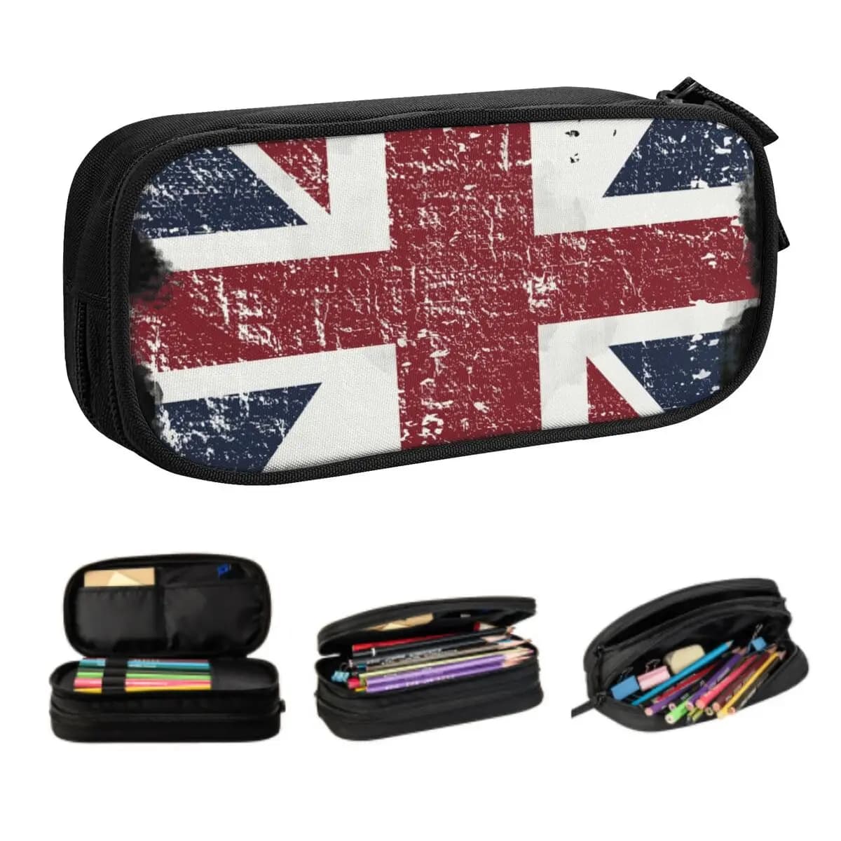 Astucci carini personalizzati con bandiera britannica Ragazzo Ragazza Grande portaoggetti Union Jack UK Regno Unito Astuccio per matite Studenti di cancelleria