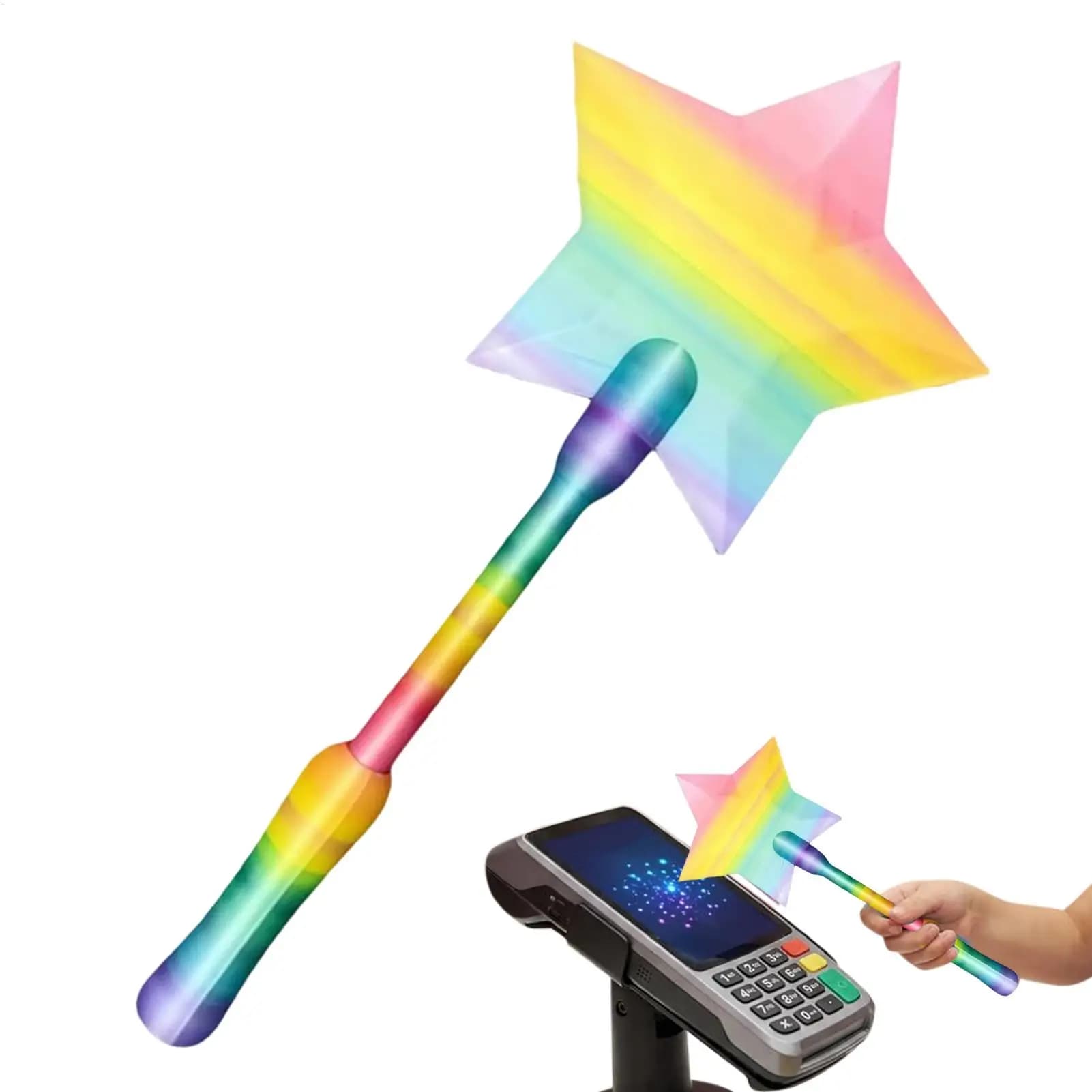 Porta Carte di Credito 3D Stampato a Forma di Bacchetta Magica, Leggero e Portatile, Supporto per Carte Stile Bacchetta Stellata per Uso Quotidiano, Regalo Originale