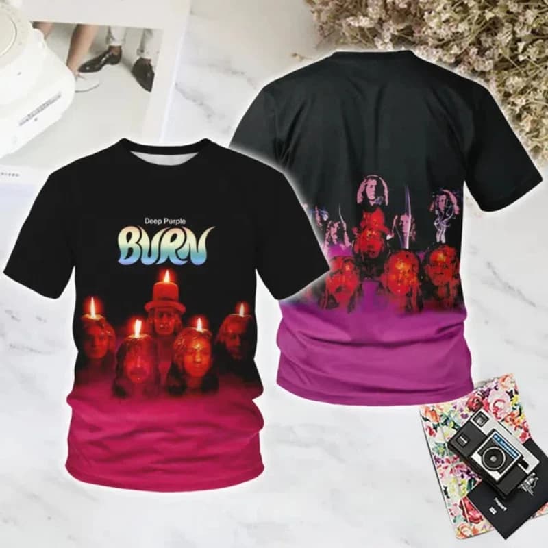 Pop Heavy Rock Metal Deep Purple Band T-shirt stampata in 3D T-shirt a maniche corte da uomo e da donna Moda estiva Hip Hop Y2k Top