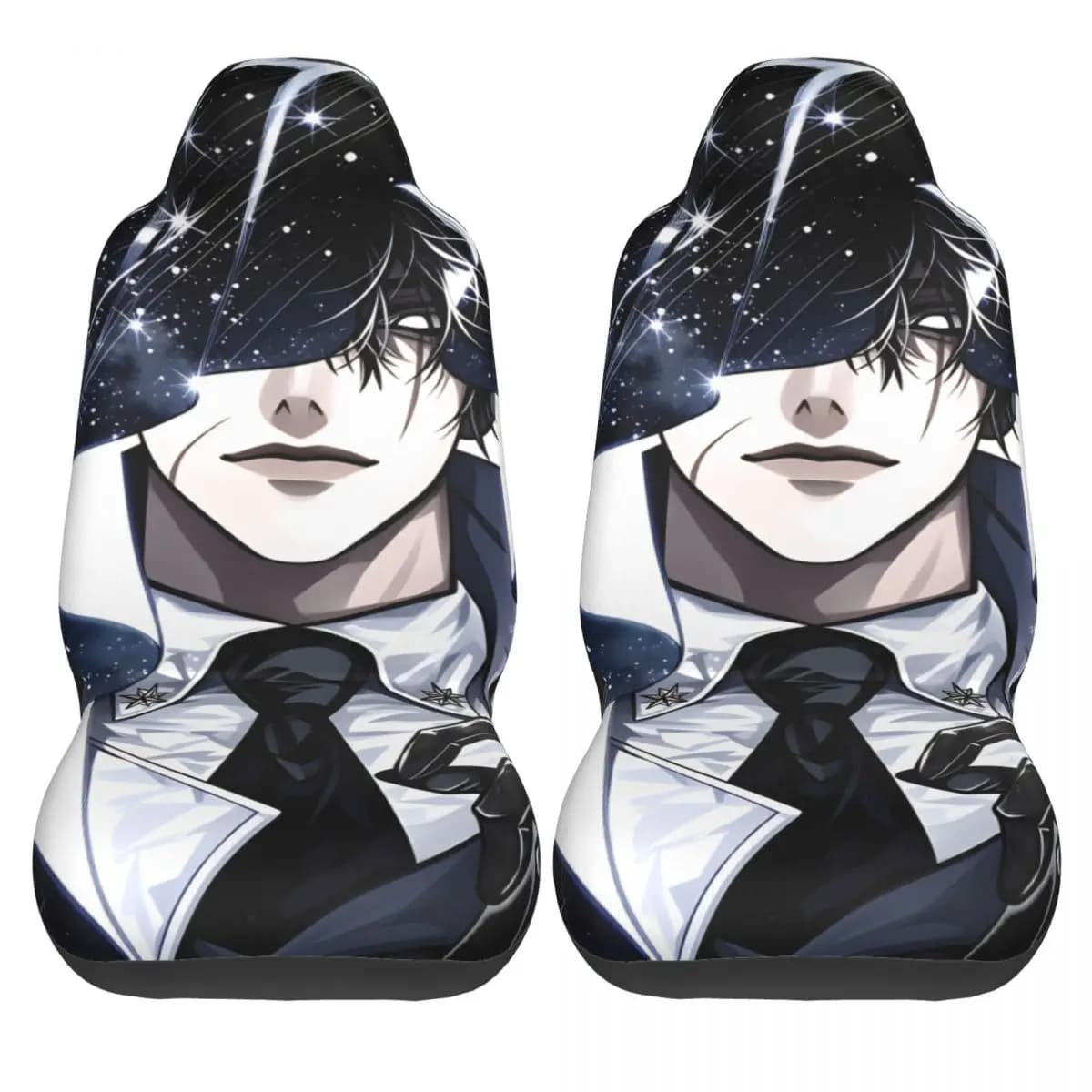 Car Covers in Two Pieces with View of Omnisciente Reader, Fashion Car Seats in Flexible Polyester for Taxi