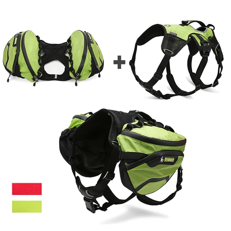 Pettorina per cani Winhyepet con zaino Forniture per animali domestici Pettorina per cani riflettente per grandi e piccoli viaggi Sport Outwork Accessori per cani